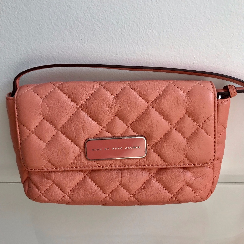 Marc by Marc Jacobs Quilted Peach Crossbody Purse